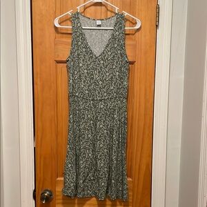 Floral Green Sleeveless Dress